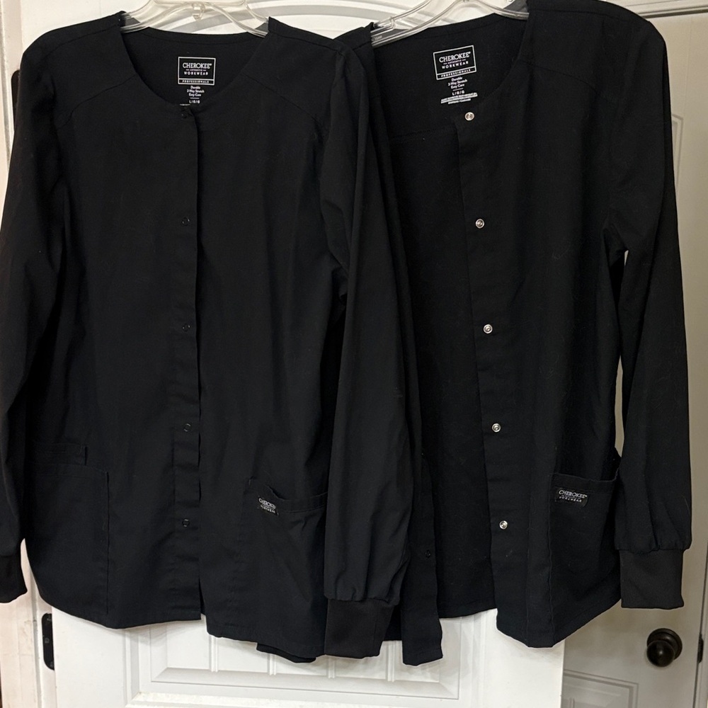 Cherokee Black Snap-Front Utility Jacket. Size Women’s L. Includes 2